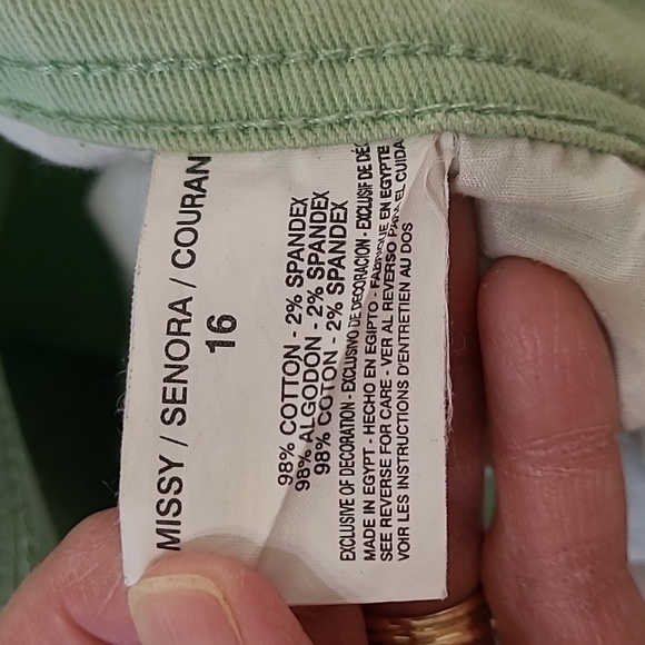 💥3for$12💥 Gloria Vanderbilt mint green Amanda jean Capris size 16 - Picture 8 of 13